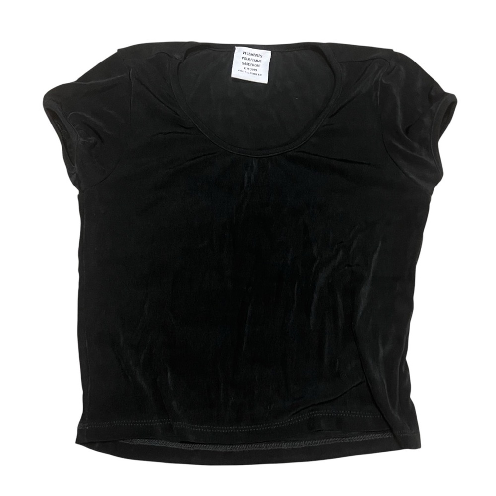 Vetements slinky black t shirt crop top